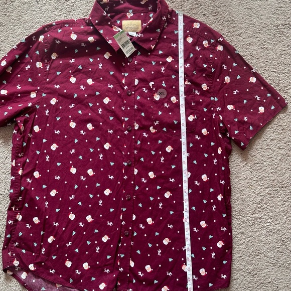 Santa Claus men’s button up shirt with front pocket.  new.  short sleeve - Picture 7 of 11